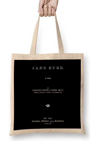 Jane Eyre Charlotte Bronte Title Page Bez Çanta Uzun Saplı