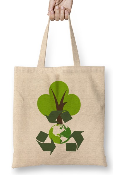 Environmental Friendly Green Eco Recycle Reuse Bez Çanta Uzun Saplı