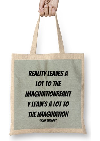 John Lennon Quote Bez Çanta Uzun Saplı
