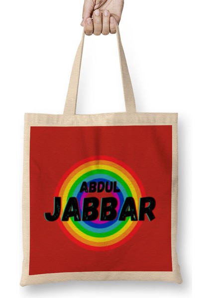 Kareem Abdul-Jabbar - Basketball Gifts Vintage Retro Rainbow Quotes For Boys And Dad Bez Çanta Uzun Saplı