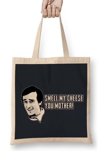 Alan Partridge Smell My Cheese Quote Bez Çanta Uzun Saplı