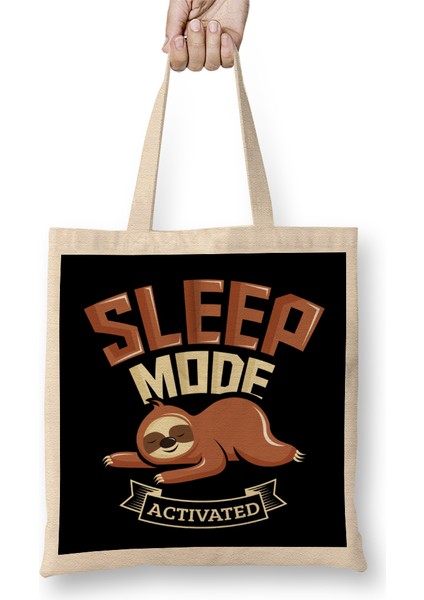 Sleep Mode Activated Cute Sloth Bez Çanta Uzun Saplı