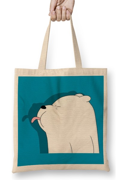 We Bare Bears Ice Bear 01 Bez Çanta Uzun Saplı