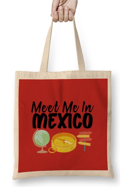 Funny Travel Mexico Gift Design Lover-Trippin Wanderlust Journey Adventurer Vacation Bez Çanta Uzun Saplı