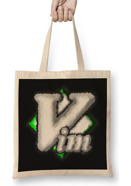 Vim Ascii Art Tasse Bez Çanta Uzun Saplı