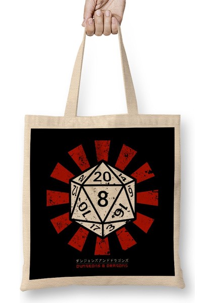 Dungeons And Dragons Retro Japanese Bez Çanta Uzun Saplı