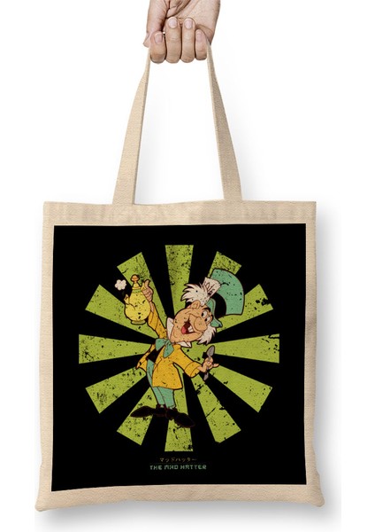 The Mad Hatter Retro Japanese Bez Çanta Uzun Saplı