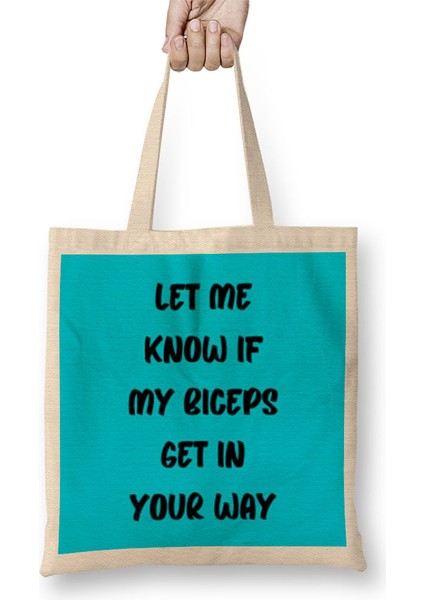 Gym Workout Fitness Lover Motivation Gift Quotes For Men Women Bez Çanta Uzun Saplı