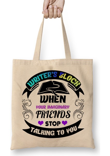 Funny Writer S Block Imaginary Friends Bez Çanta Uzun Saplı