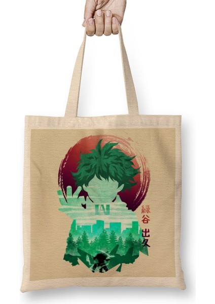 My Hero Academia Minimalist Silhouette Deku Bez Çanta Uzun Saplı