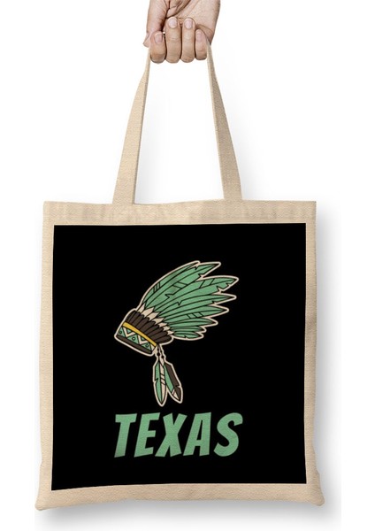 Culture Texas Love Vintage Retro Bez Çanta Uzun Saplı