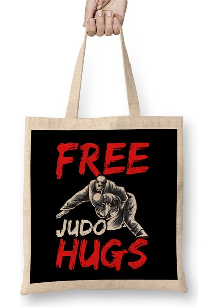 Funny Free Judo Hugs Mma Mixed Martial Arts Pun Bez Çanta Uzun Saplı