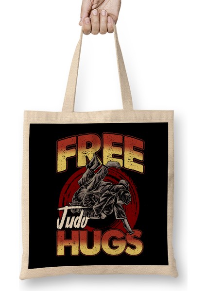Funny Free Judo Hugs Mma Pun Bez Çanta Uzun Saplı