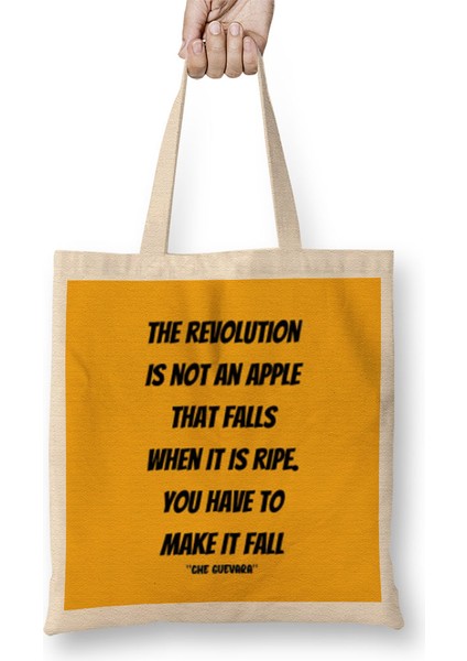 Che Guevara Quotes Gift - Vintage Retro Rainbow Style Bez Çanta Uzun Saplı