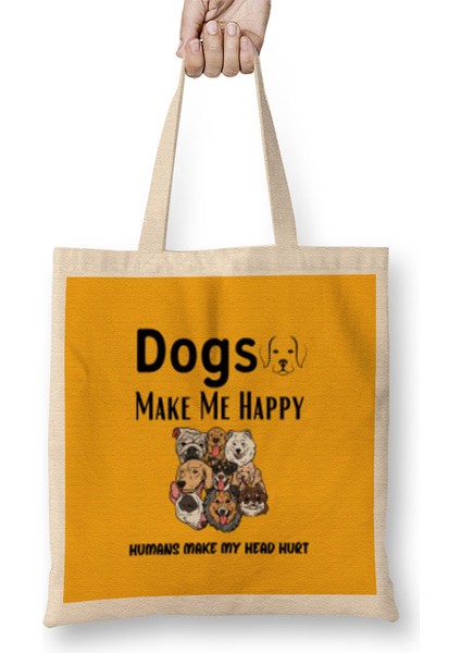 Funny Dog Lover Gift For Women Men Bez Çanta Uzun Saplı