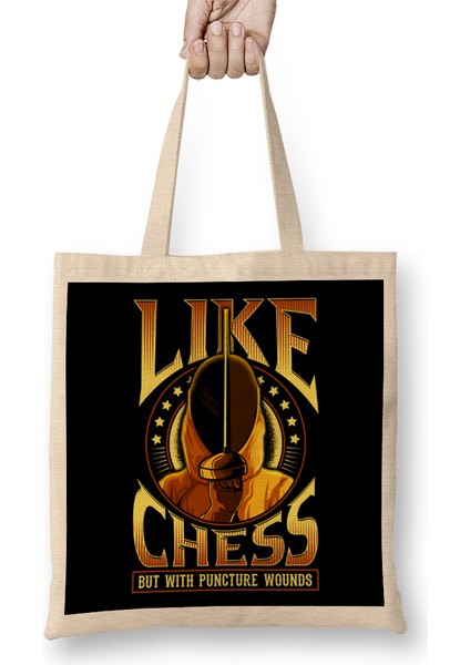 Like Chess But With Puncture Wounds Funny Fencing Bez Çanta Uzun Saplı