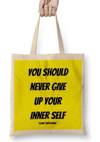 Clint Eastwood Quotes Gift - Vintage Retro Rainbow Style Bez Çanta Uzun Saplı
