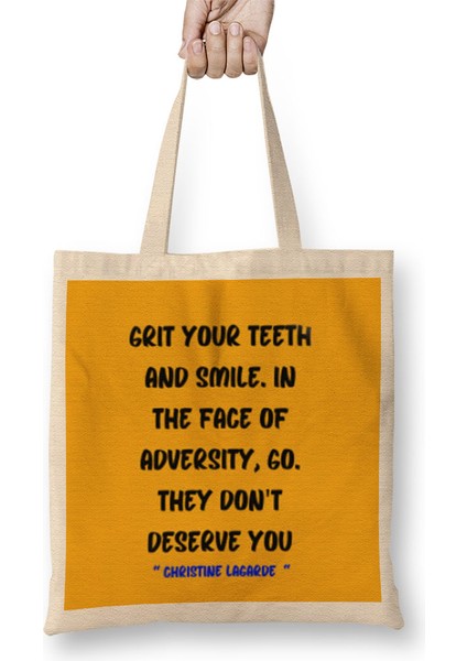 Smile Emoji Quotes Funny Happy Face Love Sarcastic Gift Bez Çanta Uzun Saplı