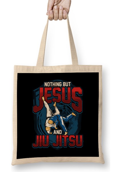 Bjj Nothing But Jesus And Jiu Jitsu Jiu-Jitsu Bez Çanta Uzun Saplı