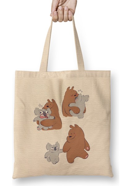 Nom Nom We Bare Bears 06 Bez Çanta Uzun Saplı