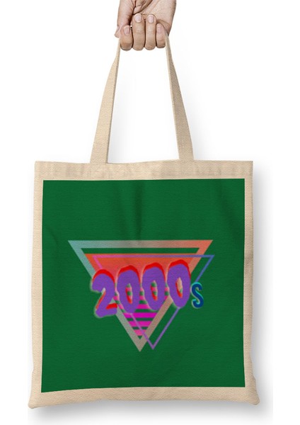 2000S Vintage Retro Design Slogan Style Art- Tv Kid Movies Bez Çanta Uzun Saplı