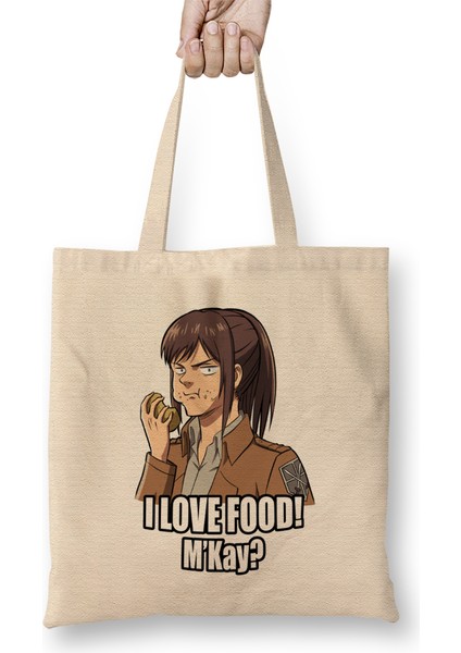 Attack On Titan Sasha I Love Food M'kay Bez Çanta Uzun Saplı