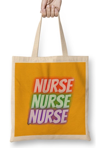 Nurse Gift Idea Funny Saying Quote Nursing Medical Bez Çanta Uzun Saplı