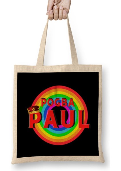 Paul Pogba - Vintage Retro Rainbow Style Bez Çanta Uzun Saplı