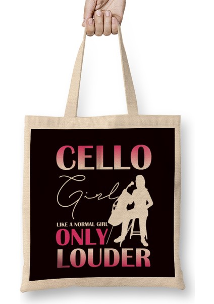 Cello Girl Cellist Musician Cello Player Musical Instrument Bez Çanta Uzun Saplı