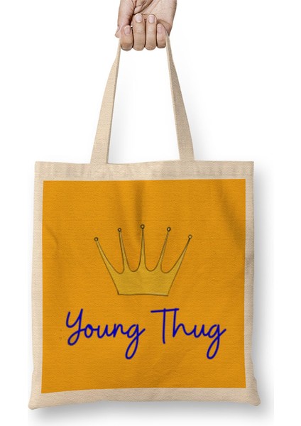 Young Thug Logo Bez Çanta Uzun Saplı