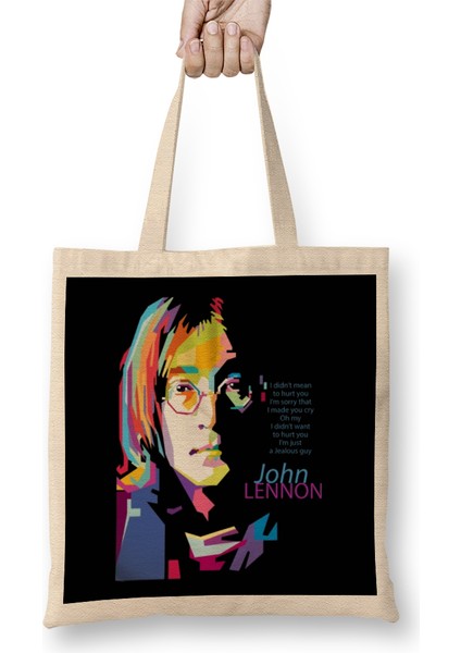 John Lennon Pop Art Bez Çanta Uzun Saplı