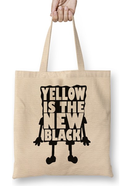 Yellow Is The New Black Bez Çanta Uzun Saplı