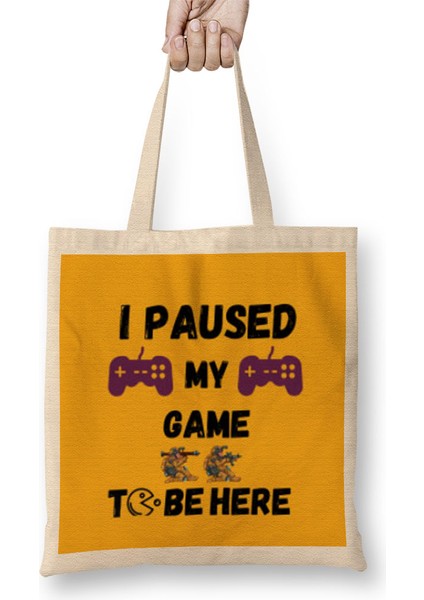 Game To Be Here Funny Video Gamer Humor Joke Gifts For Teenage Boys Bez Çanta Uzun Saplı