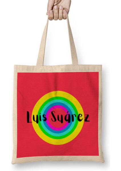 Luis Suárez - Vintage Retro Rainbow Style Bez Çanta Uzun Saplı
