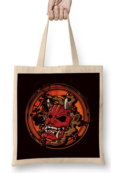 Japanese Warrior Mask Mempo Samurai Shinobi Warrior Ninja Bez Çanta Uzun Saplı
