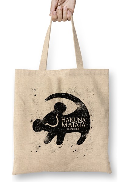 Hakuna Matata Lion King Disney Bez Çanta Uzun Saplı