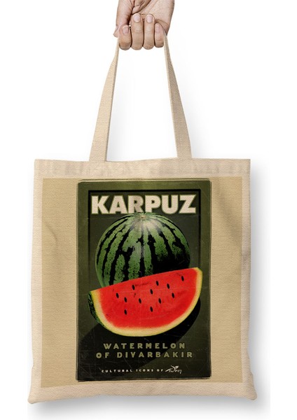 Diyarbakır Karpuzu Bez Çanta Uzun Saplı