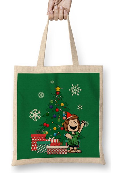 Peppermint Patty Around The Christmas Tree Peanuts Bez Çanta Uzun Saplı