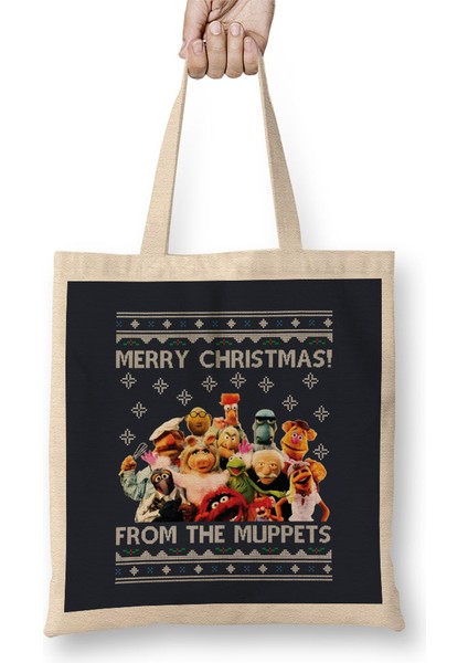 Merry Christmas From The Muppets Bez Çanta Uzun Saplı