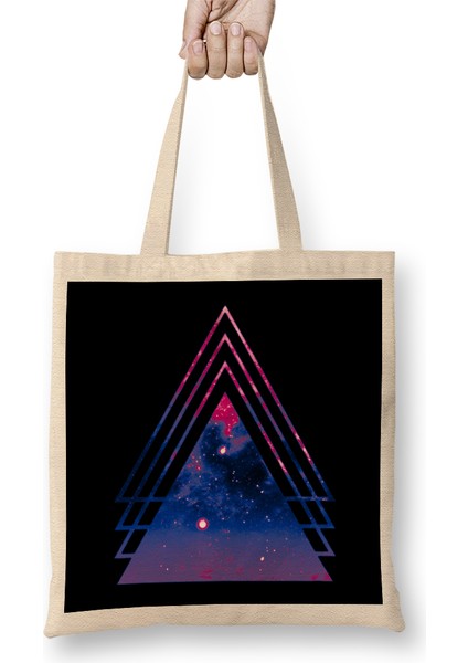 Bisexual Pride Bi Pride Layered Galaxy Triangles Bez Çanta Uzun Saplı