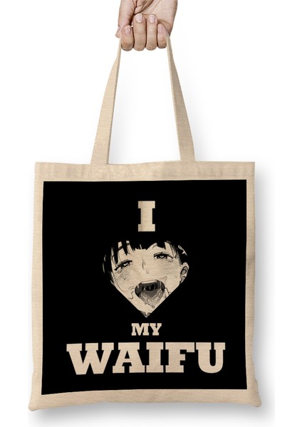 Hentai I Love My Waifu White Bez Çanta Uzun Saplı