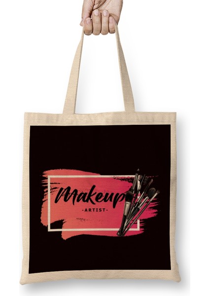 Make Up Artist Lipstick Cosmetics Cosmetologist Beauty Salon Bez Çanta Uzun Saplı