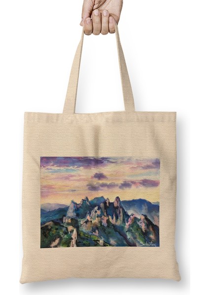 Korea Seoraksan Bez Çanta Uzun Saplı