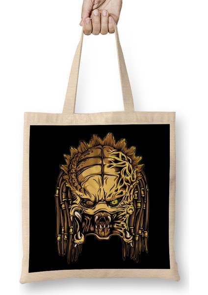 Wolf Predator Caricature Xenomorph Bez Çanta Uzun Saplı