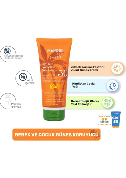 Angıe Sun 50 Spf Kids Güneş Kremi 200 ml Unisex