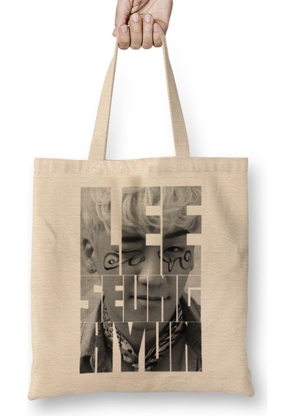 Bigbang Seungri Typography Bez Çanta Uzun Saplı