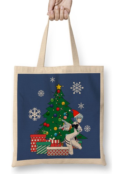Rei Evangelion Around The Christmas Tree Bez Çanta Uzun Saplı