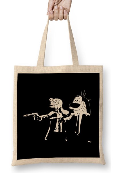Ren And Stimpy Pulp Fiction Bez Çanta Uzun Saplı