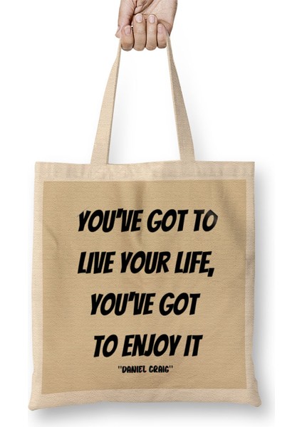 Daniel Craig Quotes Gift Bez Çanta Uzun Saplı
