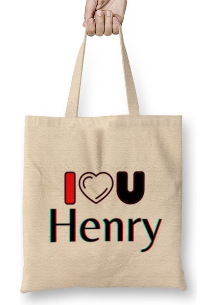 Henry Name Custom Design Gift Baby-Gift For Him Bez Çanta Uzun Saplı
